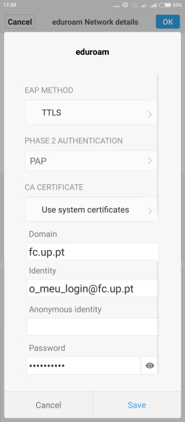 android Wi-Fi settings